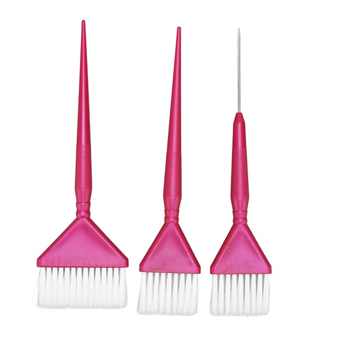 ZJchao Hair Dye Brush, Hair Color Brush Dye Applicator 3PCS with Ergonomic Handles for Dyeing, Bleaching, Treatment