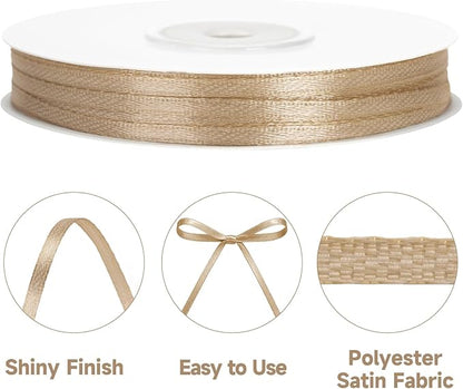 KINGLAKE Light Brown Satin Ribbon - Image 3