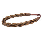 DIGUAN Chubby Narrow Synthetic Hair Braided Headband Classic Chunky Plaited Braids Elastic Stretch Hairpiece Women Girl Beauty accessory, 58g (Medium Brown)