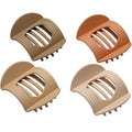 4 PCS Flat Claw Clips, Round Large Flat Hair Clips for Women,French Strong Hold Hair Barrettes for Thick Thin Hair(Matte)