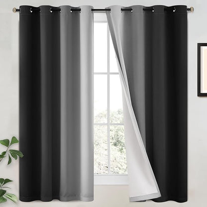 Yakamok 100% Blackout Curtains Ombre Black Curtains by Yakamok