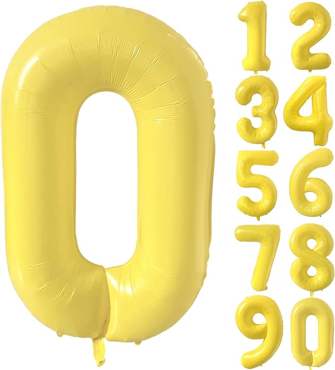 40 inch Yellow Number Balloon Giant Foil Helium Balloons Number 0 Balloon by Yeodong