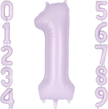 Light Purple Number 1 Balloon, 40 Inch Big Large Foil Helium Number Balloons by AIQINHU
