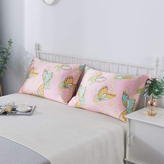 SLPBABY Silk Pillowcase for Hair and Skin with Hidden Zipper Print (Queen, Pattern32)