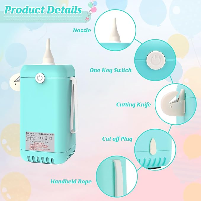 Ball Pump Balloon Pumps Electric, Balloon Pump Portable Long Animal Balloon Pump - Image 4