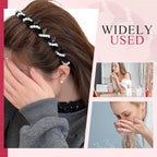 Vintage High Cranium Artificial Pearl Hairband, New Elegant Braided Pearls Headbands with Teeth for Women, Anti-slip Decorative Hair Bands Fashion Hair Accessories Gifts (Burgundy, One Size)