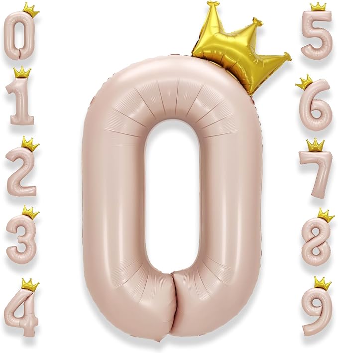 AULE 40 Inch Big Pink 0 Balloon Number by AULE