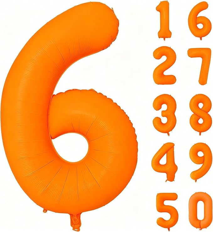 Fluorescent Orange Number Balloon 40 inch Giant Foil Helium Balloons Orange by Yeodong