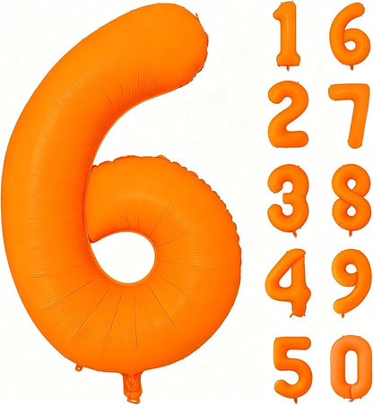 Fluorescent Orange Number Balloon 40 inch Giant Foil Helium Balloons Orange by Yeodong