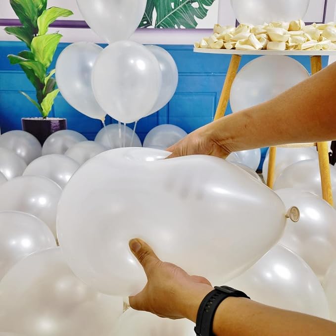300 Pack White Pearl Balloons 12 inch Pearl White Latex Party Balloon Bulk - Image 2