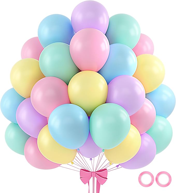 Pastel Balloons 110pcs 12 Inch Pastel Rainbow Balloons by BAIBAOXIANG