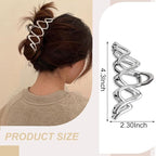 Metal Wave Hair Clips - Fashion Hair Accessories Claw Clips Durable Hair Clips With Wavy Grid Design Large Strong Hold Hairgrip Hair Barrette Non Slips Hair Jaw Clips for Women Thick or Long Hairs