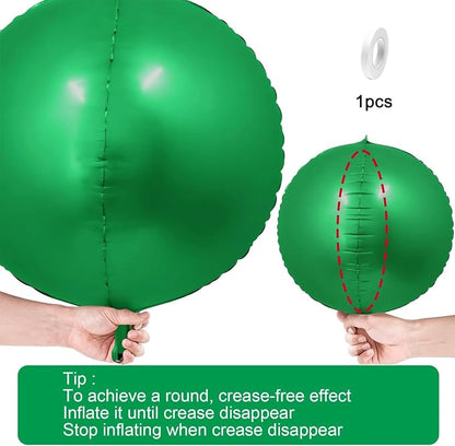 12Pcs Green Round Foil Balloons, Metallic Green Foil Balloon - Image 7