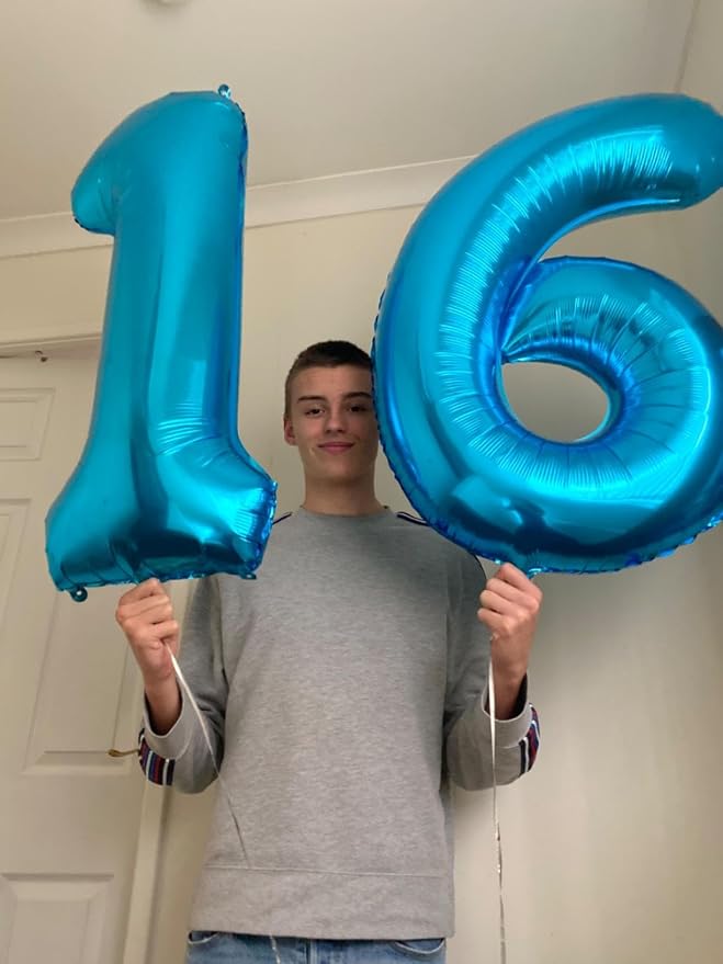 40 inch Blue Number Balloon Giant Foil Helium Balloons Blue Number 6 Balloon - Image 4