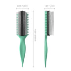 AM8:00 Curl Defining Brush,9Rows Premium Styling Hairbrush for Curly Hair, Enhances Curls Definition & Separation, (Green)