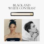 SHE'S FREE STYLE JUST FOR YOU [Chanel-style] Hair Barrettes for Women, Acetate Resin Barettes, Classic Black & White, French Hair Accessories for Thin Hair, Anti-Slip for Half-Hair (Small,3.1 inch)
