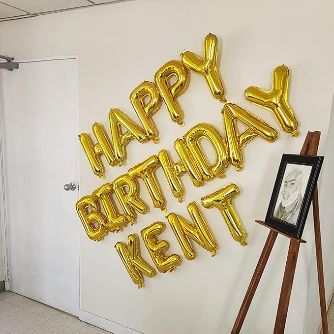 Gold Letter Balloons Foil Alphabet A-Z Balloons Custom Personalized Phrase - Image 6