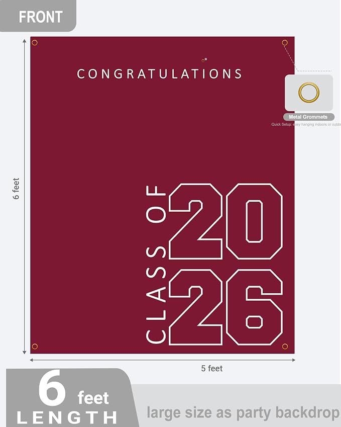 Class of 2026 Graduation Banner 5X6feet - Image 5
