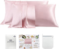 PROMEED 23 Momme Silk Toddler Pillowcase 2 Pack with Free Laundry Bag, Natural Highest Grade 6A+ 100% Mulberry Silk Pillow Case Set of 2, Zipper (Toddler/Travel 13"x18", Pink)