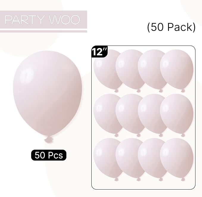 PartyWoo Beige Balloons 50pcs Boho Cream Ivory Neutral Color | 12 Inch Balloons - Image 5