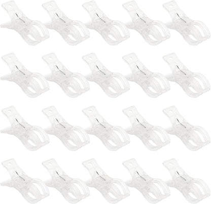 20 Pack Large Balloon Arch Clips, Transparent Plastic | Backdrop Spring Clamps - Image 5