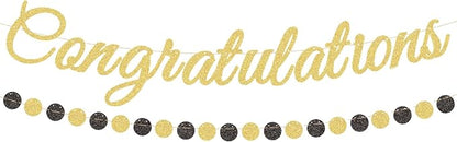 Gold Glitter Congratulations Banner by Tedercle