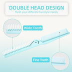 2 Pack Folding Hair Combs, Foldable Comb Brush Combo, Mini Protable Folding Comb for Purse Bags Porket, Travel Size Hair Comb, Small Pocket Combs for Women Men and Kids(Blue)