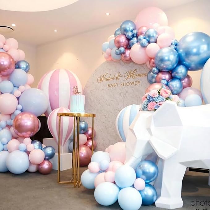 Pink and Blue Latex Balloons, Gender Reveal, Birthday Party Decorations - Image 4