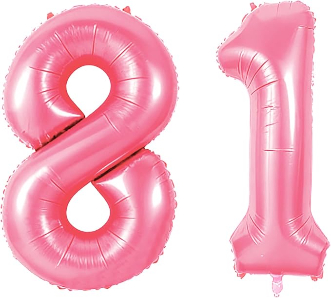 Number 81 Balloons for 81st Birthday Party Decorations, 0-100 Large No.81 by Joycard
