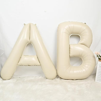 Cream S Letter Balloons, 40 Inch Letter S Balloon Beige, Helium Custom Letter - Image 4