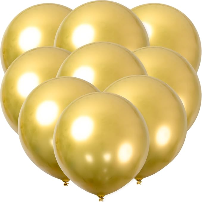 24pcs Gold Balloons 18 Inch Large Gold Metallic Chrome Balloons Big Latex by GuassLee