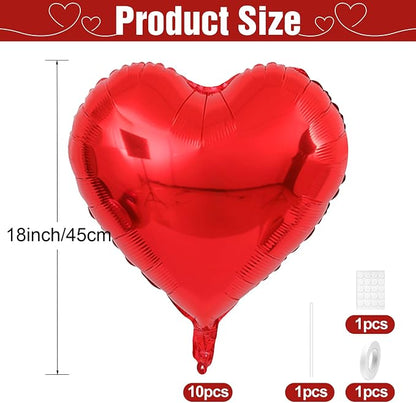 Red Heart Balloons, 18Inch Helium Polyester Film Balloon - Image 2