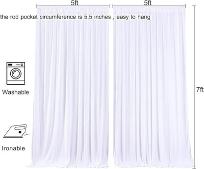 Wrinkle Free White Backdrop Curtains - Image 6