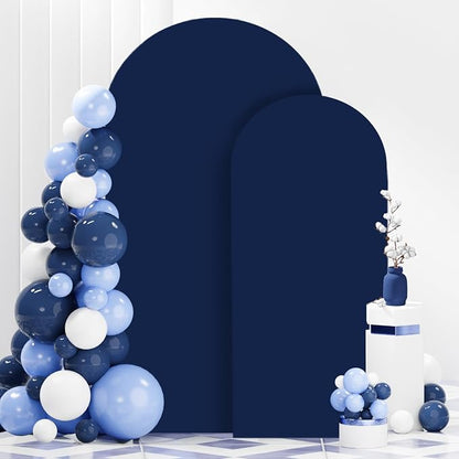 FANPROMS Arch Cover Set of 2 Navy Blue Arch Backdrop Cover 6 7.2FT Spandex Arch - Image 2