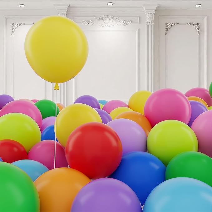 125 pcs Rainbow Latex 5 Inch Balloons, Small Balloons by BAIBAOXIANG