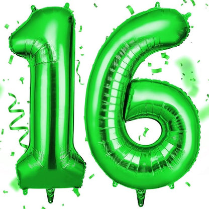 OFFCUP 40 Inch Green Number 16 Balloon by OFFCUP