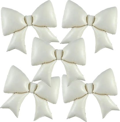 Vuzvuv 5Pcs 38 Inch Giant White Bow Balloon by Vuzvuv