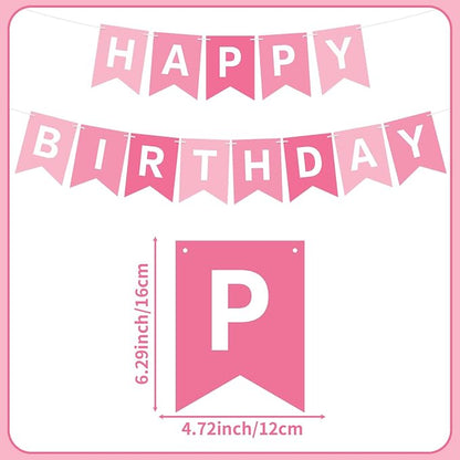 Hooqict Happy Birthday Banner Pink Birthday Decorations - Image 2