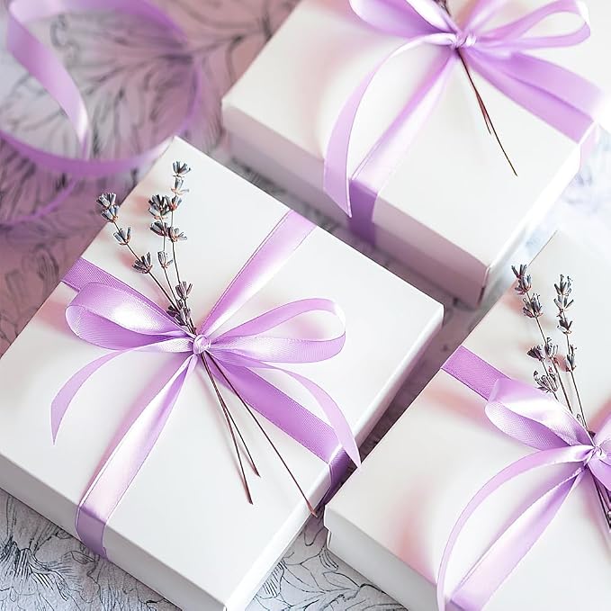Purple Ribbon for Gift Wrapping 3/8 in 25 Yards Satin Christmas Ribbon for Hair - Image 6