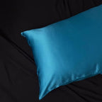Pure Silk Pillowcase for Hair and Skin Made in USA, 22 Momme Real Silk Pillow Case with Zipper, 6A Grade, Organic, Cooling, Anti Acne, Anti Wrinkle, 1 Pc 20"x30" (Queen, Peacock Blue)