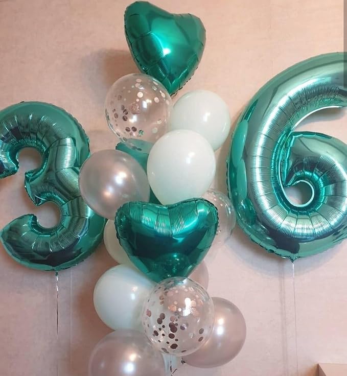 Teal Blue Number 6 Balloon 40 inch, Balloon numbers party supplies, deco photo - Image 5