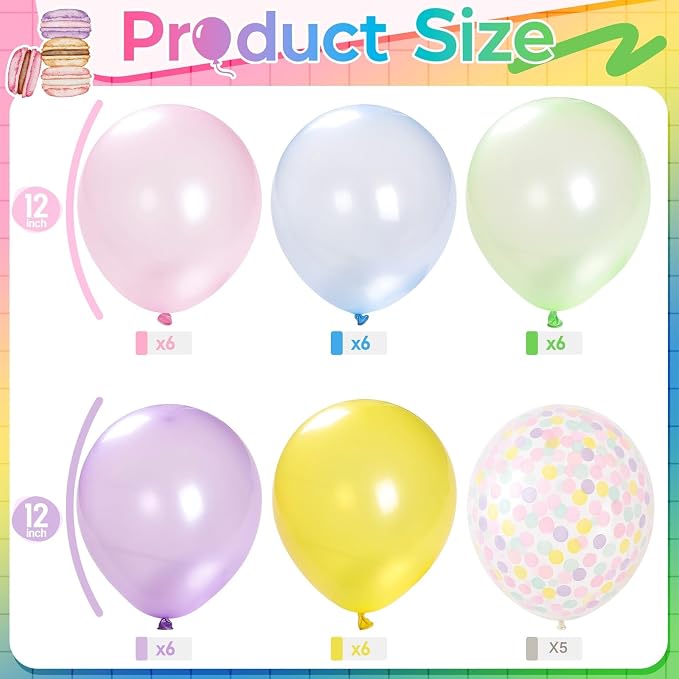 Pastel Rainbow Balloons, Pastel Color Balloons - Image 2