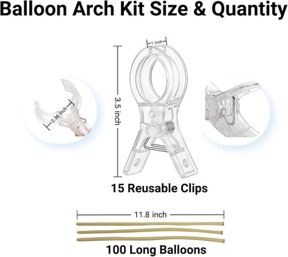 15 Pack Large Balloon Arch Clips, 3.5 Inch Heavy Duty Clips 100pcs Clear 260 - Image 6