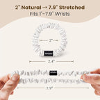 THXSILK 100% Mulberry Silk Scrunchies 3-Pack, 25 Momme Mulberry Silk Hair Ties for Women, Sleek Low Profile No Damage Ponytail Holders, for Fine Hair & Everyday Use, Pearl White