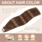 Tape in Hair Extensions Real Human Hair 24 Inch Chocolate Brown Tape for Skin Weft Hair Extension Invisible Tape in Hair Extensions Straight Remy Human Hair for Women 20pcs