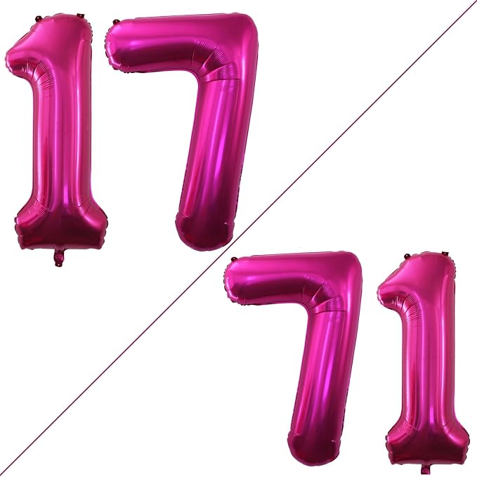 Number 17 Balloons for 17th Birthday Sweet 17 Party Decorations, 42 Inch Jumbo by GOER