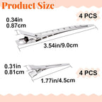 8 Pcs Hair Clips for Styling, Duck Bill Clips, Rustproof Metal Alligator Pin Curl Clips, Duck Billed Hair Clips, Hair Sectioning Clips, Duck Clips for Hair, Curls (Silver, 3.54, 1.77 inch)