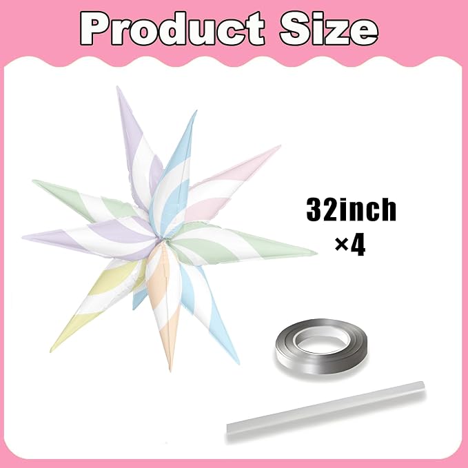 4pcs Sweet Candy Balloons Macaron Candy Balloon Explosion Star - Image 2
