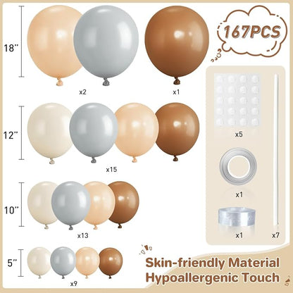 Boho Brown and White Balloon Garland Arch Kit - Image 2