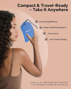 Hair Dryer Bonnet Attachment – 28.5" XL Hooded Dryer Cap for Faster Drying & Deep Conditioning, Extra-Large Space Fits Thick, Curly Hair & Styling Tools (Blue, Extra Large)